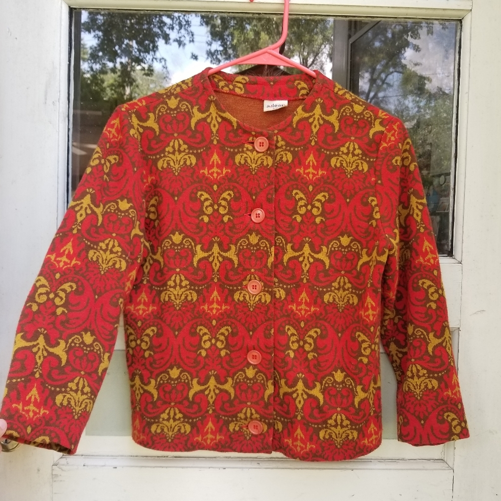 Button Up Vintage Patterned Mini Peacoat